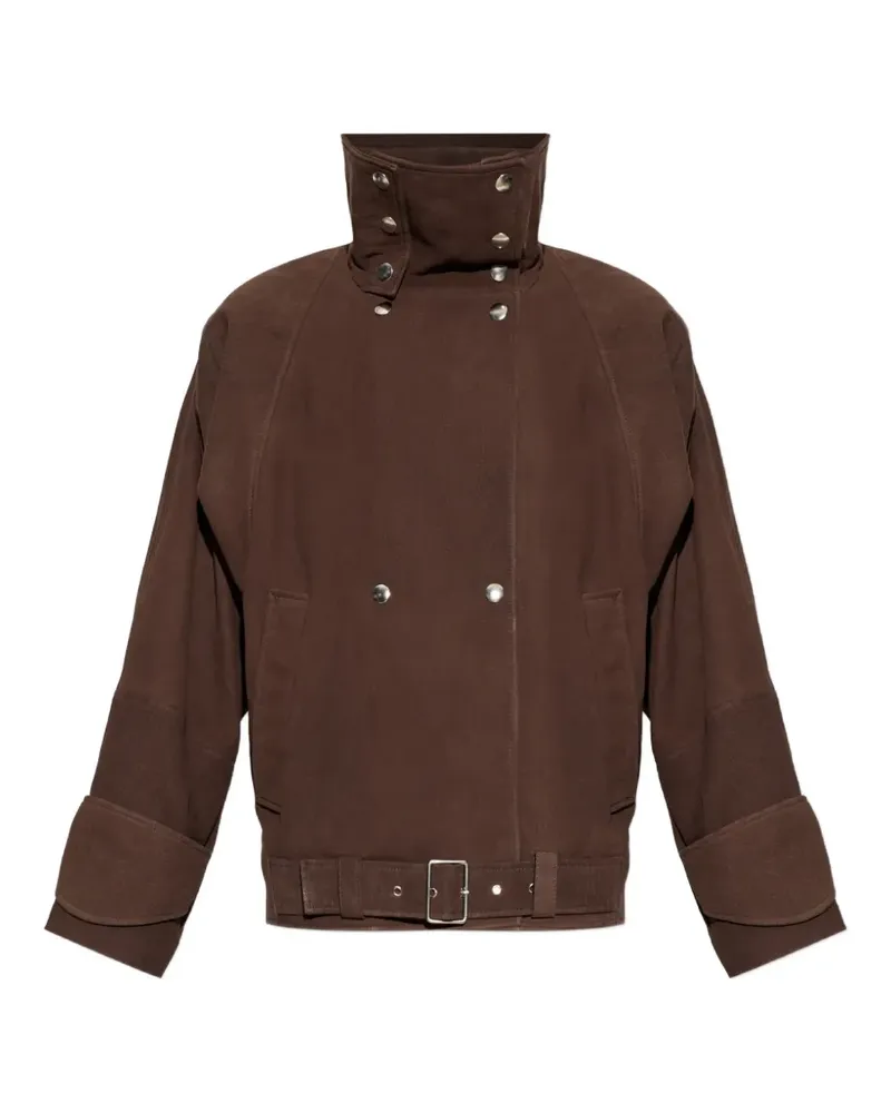 IRO Melior belted leather jacket - Braun Braun