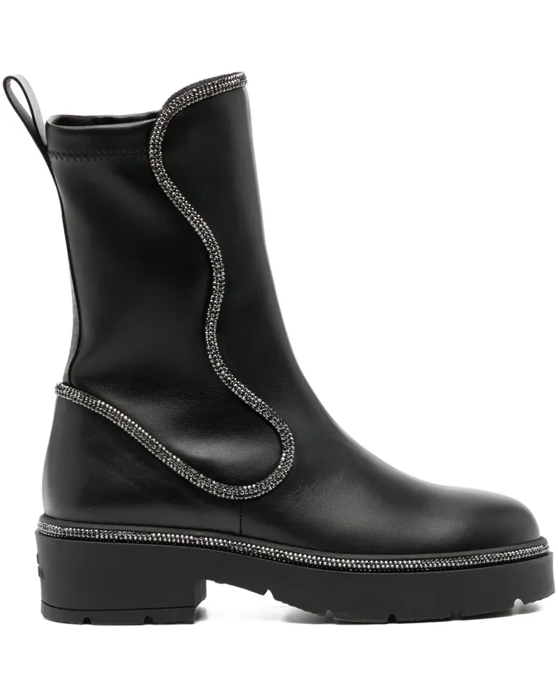 René Caovilla Onda Stiefel - Schwarz Schwarz