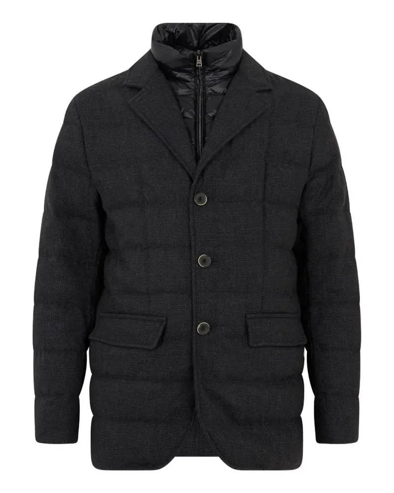 Herno Wattierte Jacke mit fallendem Revers - Schwarz Schwarz
