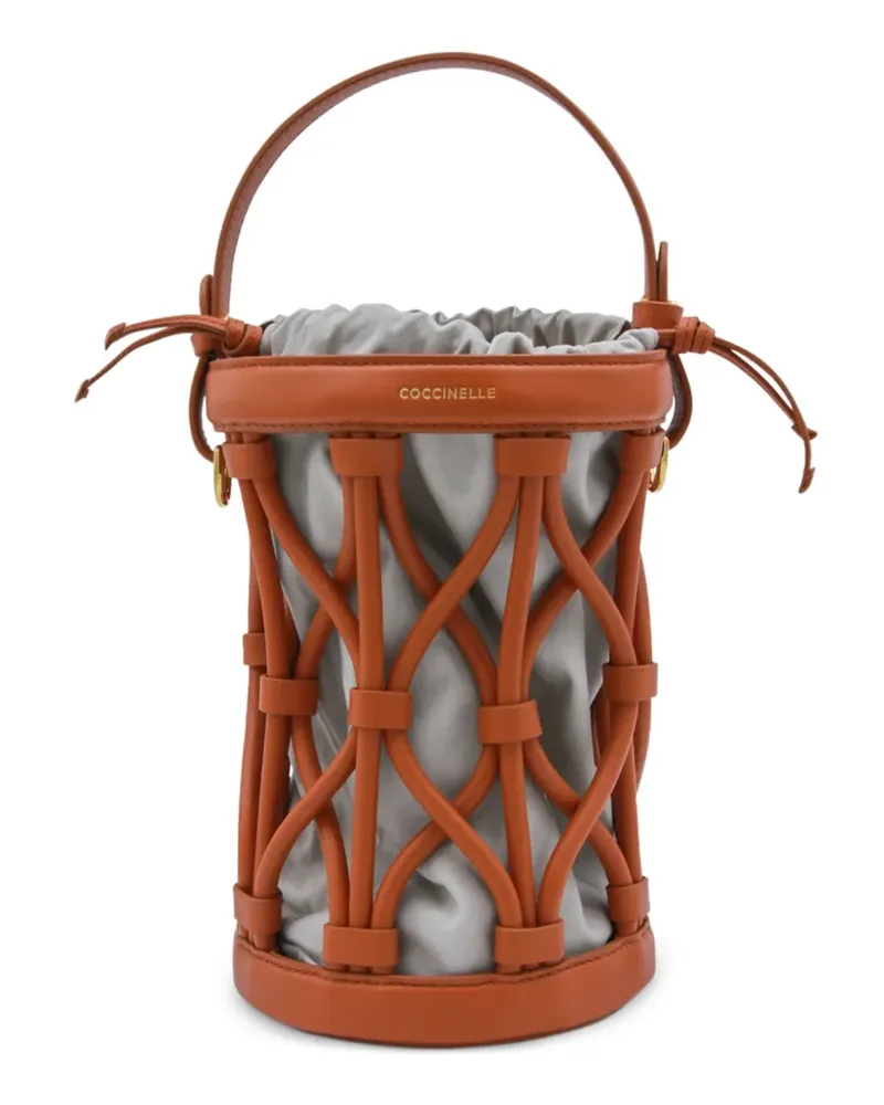 Coccinelle small Koi leather bucket bag - Orange Orange