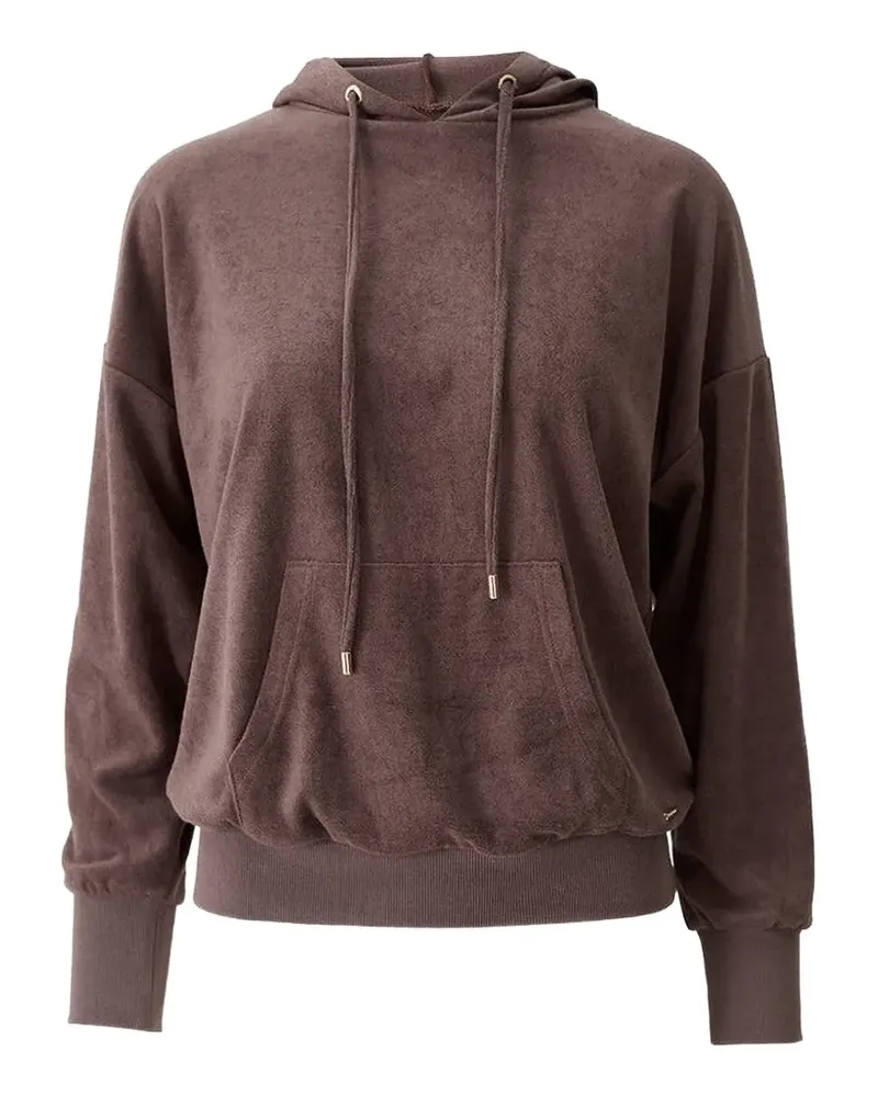 Melissa Odabash Kapuzenpullover mit Kängurutasche - Braun Braun