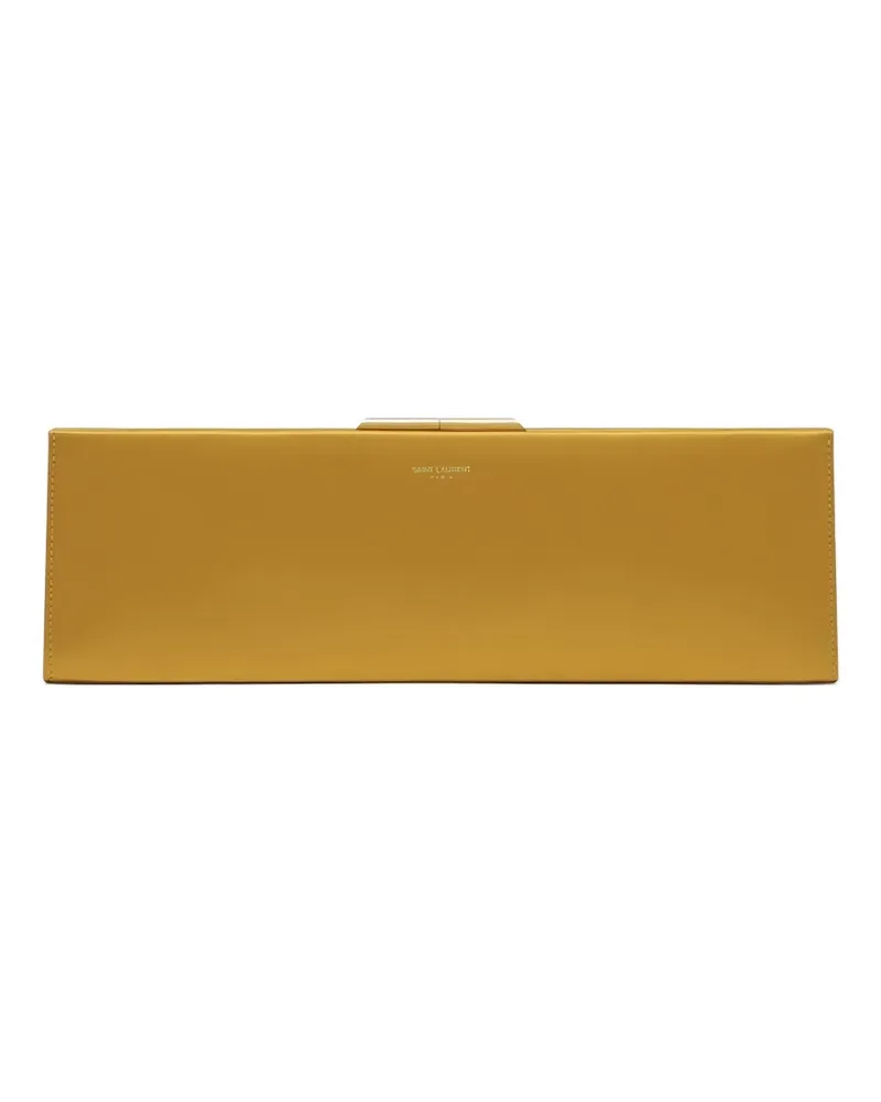Saint Laurent Clutch mit Logo-Prägung - Gelb Gelb