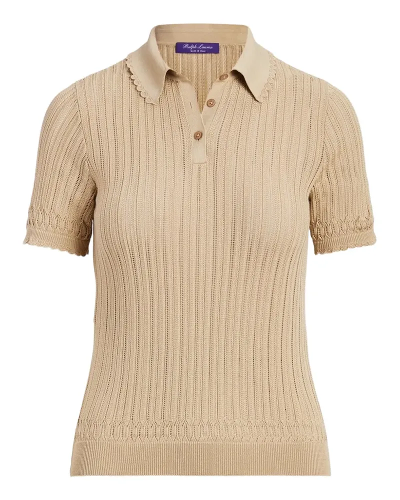 Ralph Lauren pointelle-knit scalloped-trim sweater - Nude Nude