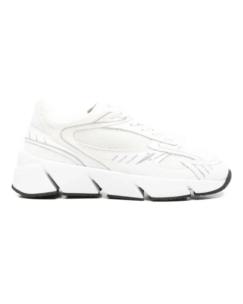 Cesare Paciotti panelled leather sneakers - Weiß Weiß