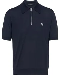 Prada Poloshirt mit Reißverschluss Blau