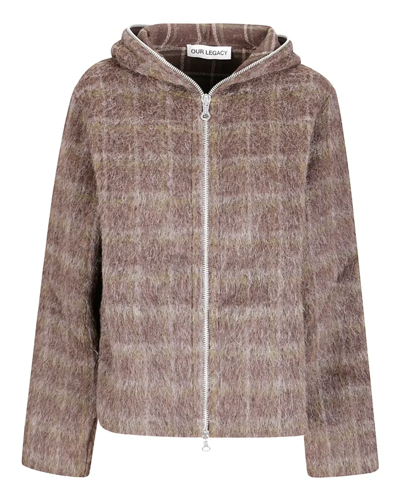Our Legacy Karierter Cardigan mit Reißverschluss - Braun Braun