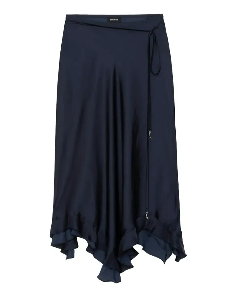 Zadig & Voltaire Asymmetrischer Midirock mit Rüschen - Blau Blau
