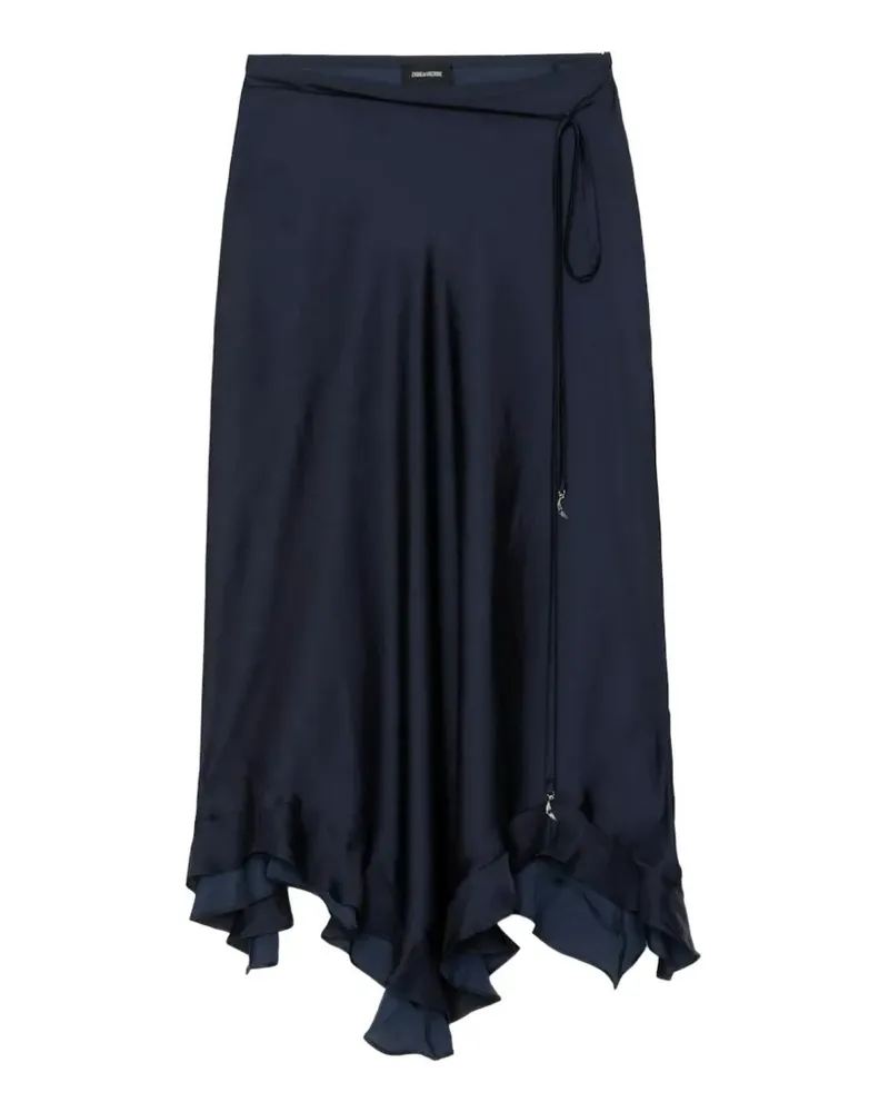 Zadig & Voltaire Asymmetrischer Midirock mit Rüschen - Blau Blau