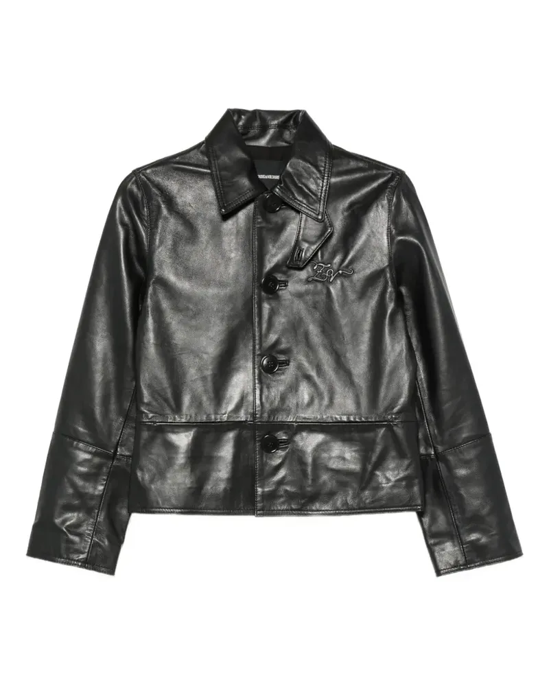 Zadig & Voltaire leather button-up jacket - Schwarz Schwarz