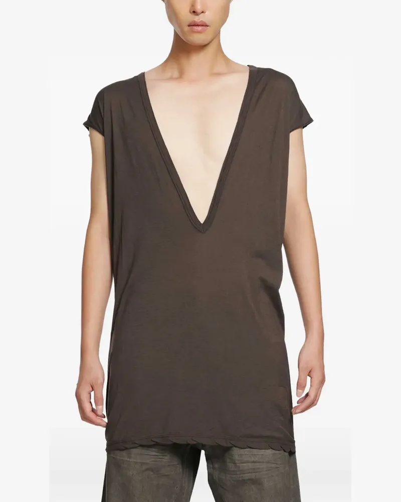 DRKSHDW by Rick Owens Dylan cap-sleeve T-shirt - Braun Braun