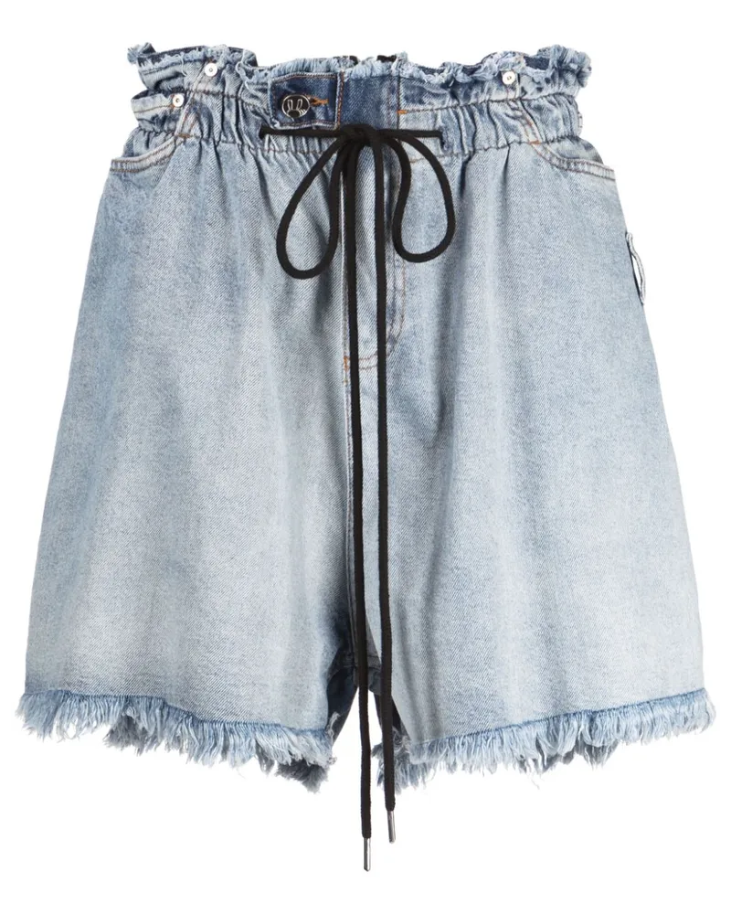 Natasha Zinko Jeans-Shorts mit Kordelzugbund Blau