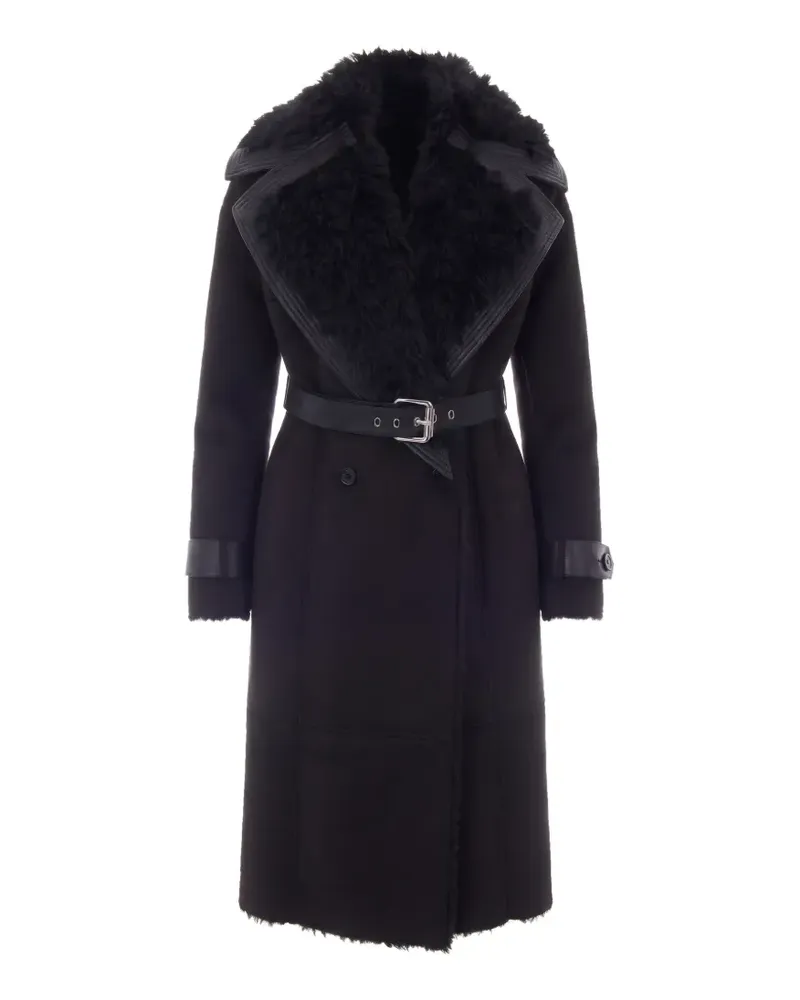 Patrizia Pepe Mantel aus Faux Shearling - Schwarz Schwarz