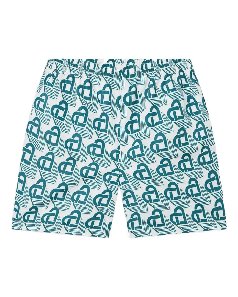 Casablanca Paris Badeshorts mit Heart Monogram-Print - Weiß Weiß