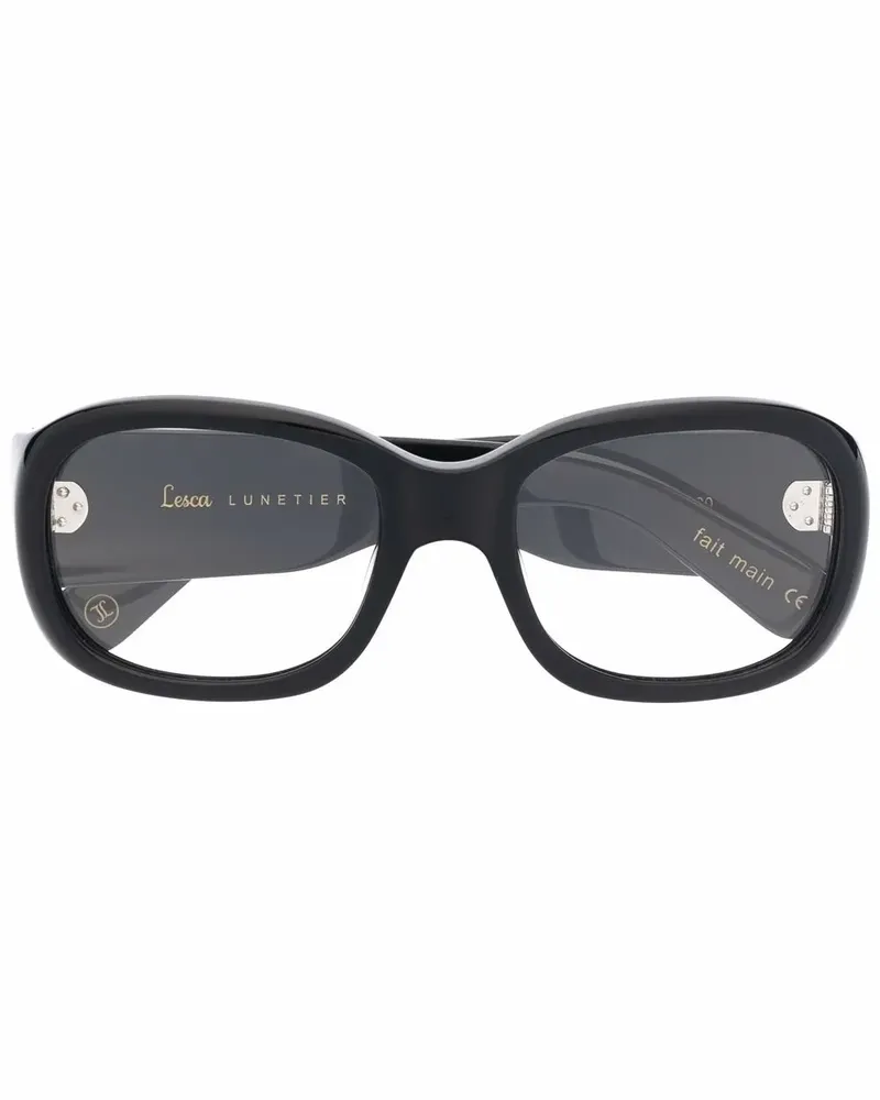 Lesca Brille mit ovalem Gestell - Schwarz Schwarz