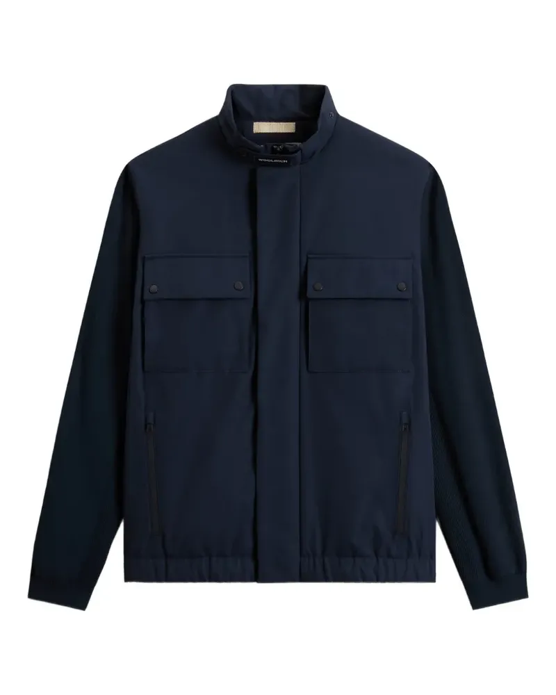 Woolrich Two Layers Hybrid Jacke mit Klappentasche - Blau Blau