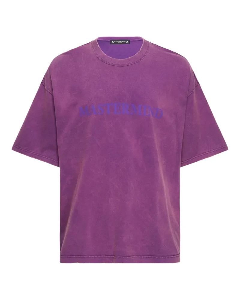 Mastermind Japan logo-print distressed T-shirt - Violett Violett