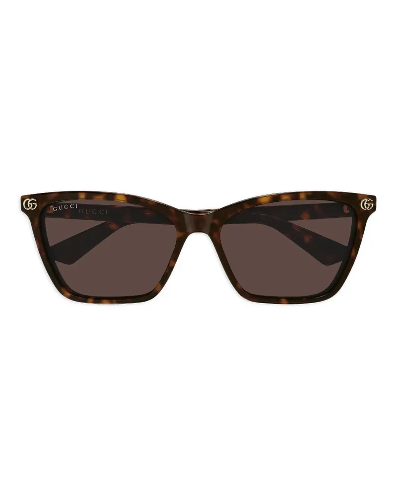 Gucci Double G tortoiseshell-effect cat-eye sunglasses - Braun Braun