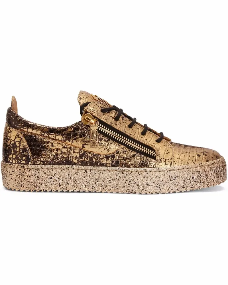 Giuseppe Zanotti Frankie Sneakers mit Kroko-Optik - Gold Gold