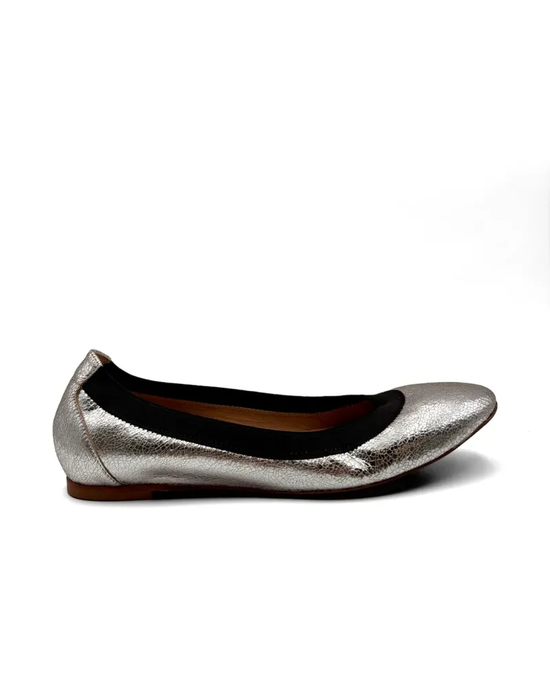 Guglielmo Rotta crinkled ballet flats - Silber Silber