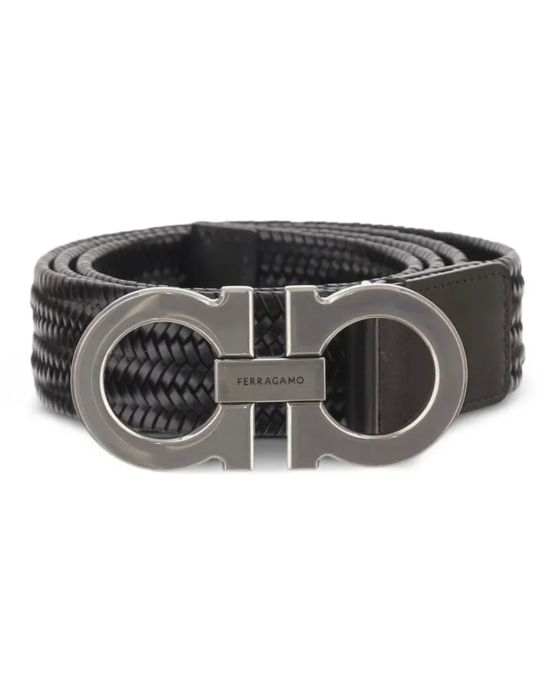 Ferragamo Gewebter Gancini Gürtel - Schwarz Schwarz