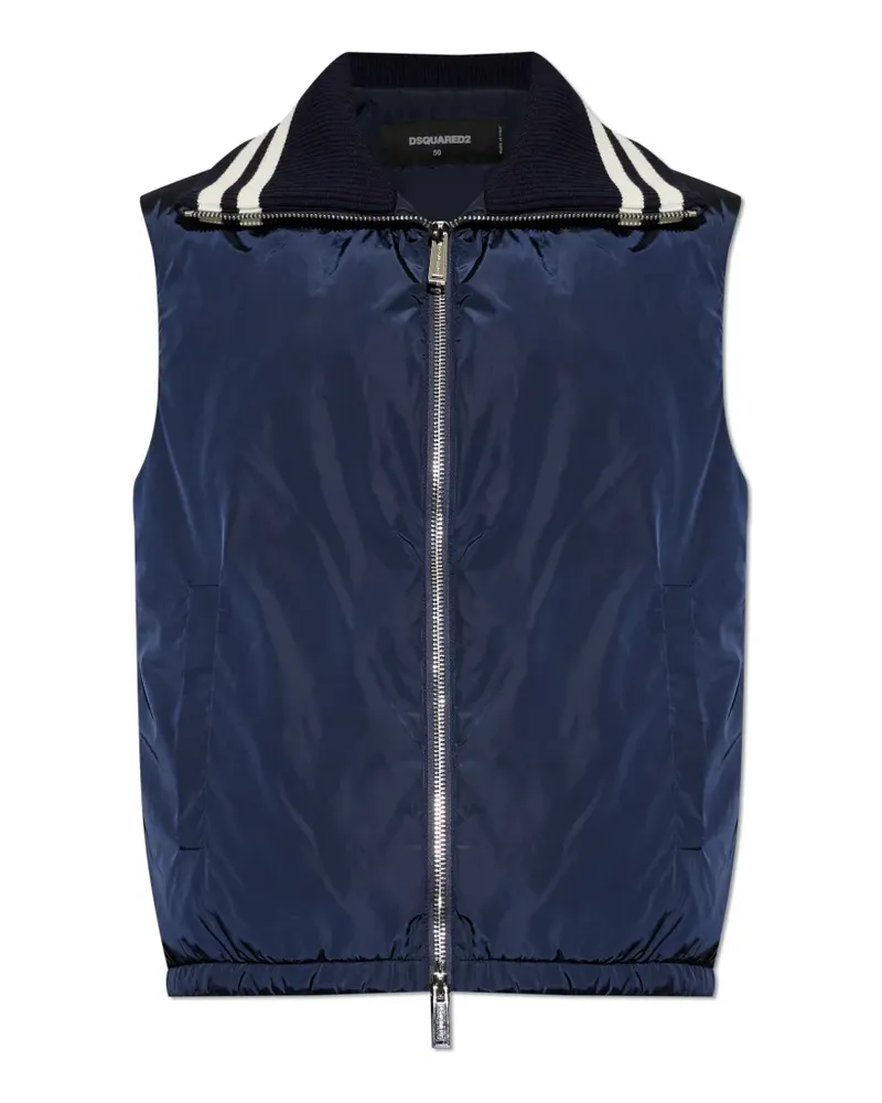 Dsquared2 stripe-trim gilet - Blau Blau