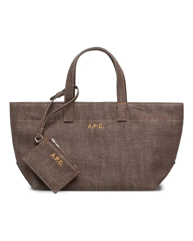 A.P.C. small Drummer tote bag - Braun Braun