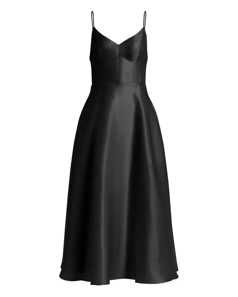 Alberta Ferretti Midikleid mit Spaghettiträgern - Schwarz Schwarz