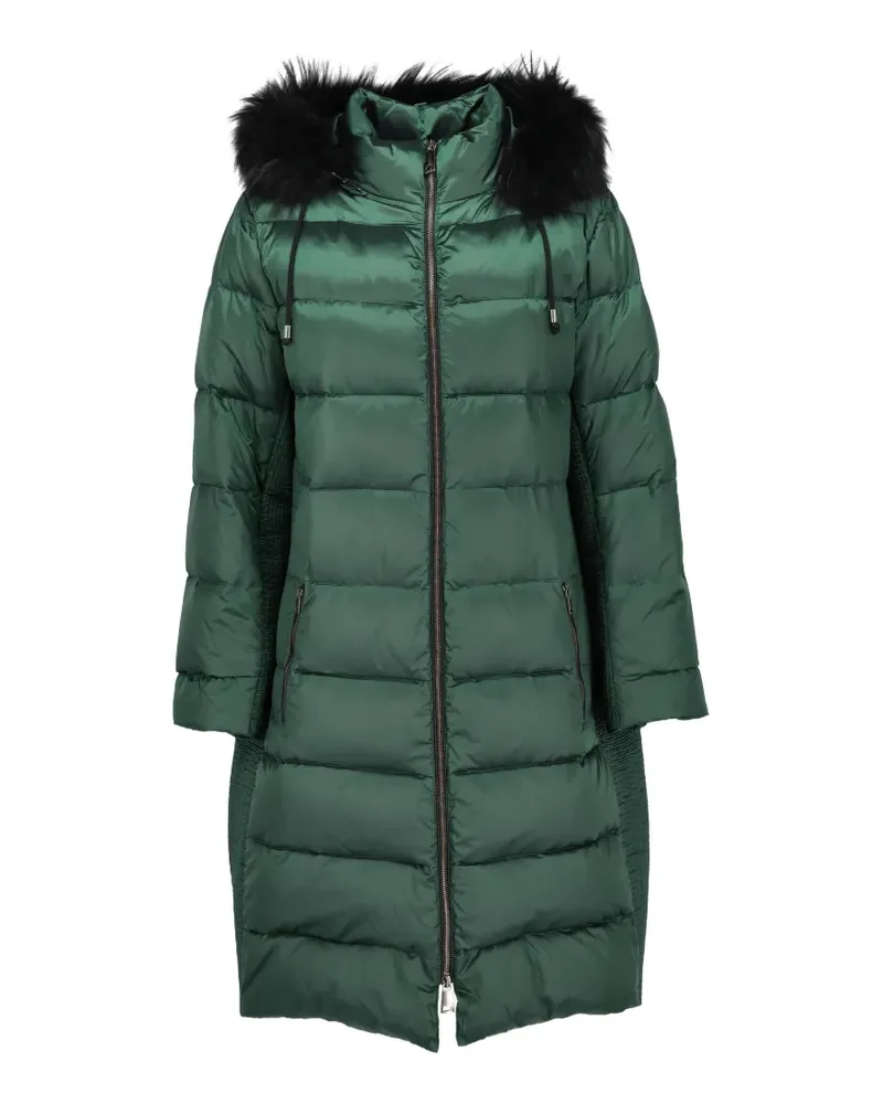 Caractère fur-trim hooded coat - Grün Grün