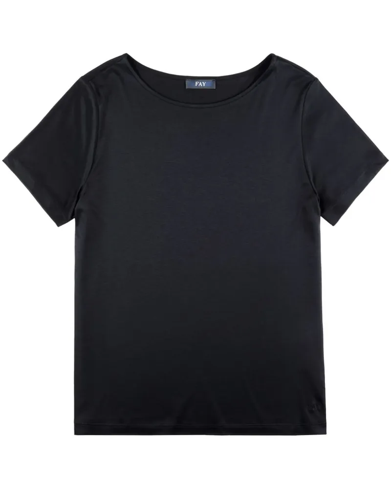 Fay Klassisches T-Shirt - Schwarz Schwarz