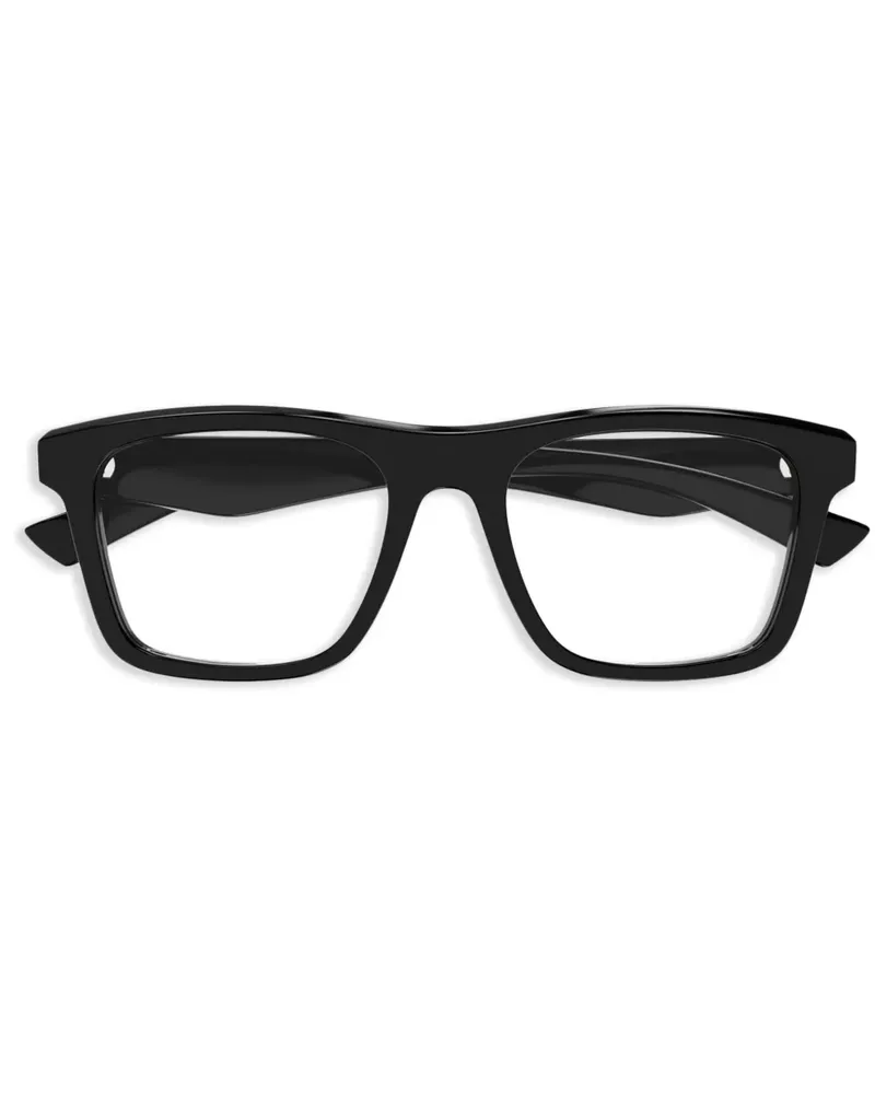 Alexander McQueen Brille mit eckigem Gestell - Schwarz Schwarz