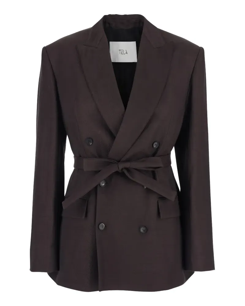 TELA double-breasted belted blazer - Braun Braun