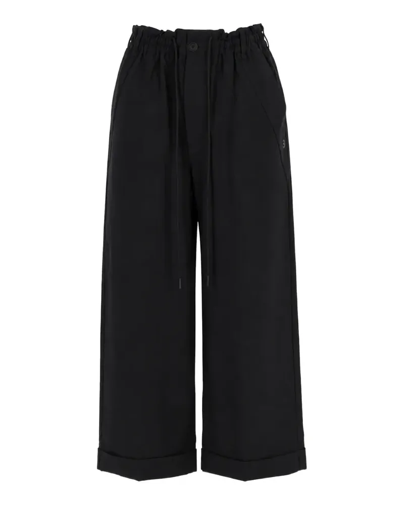 Y-3 x Adidas drawstring wide-leg trousers - Schwarz Schwarz
