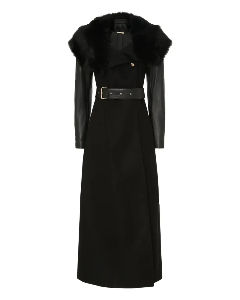Temperley London Mantel mit Shearling-Besatz - Schwarz Schwarz