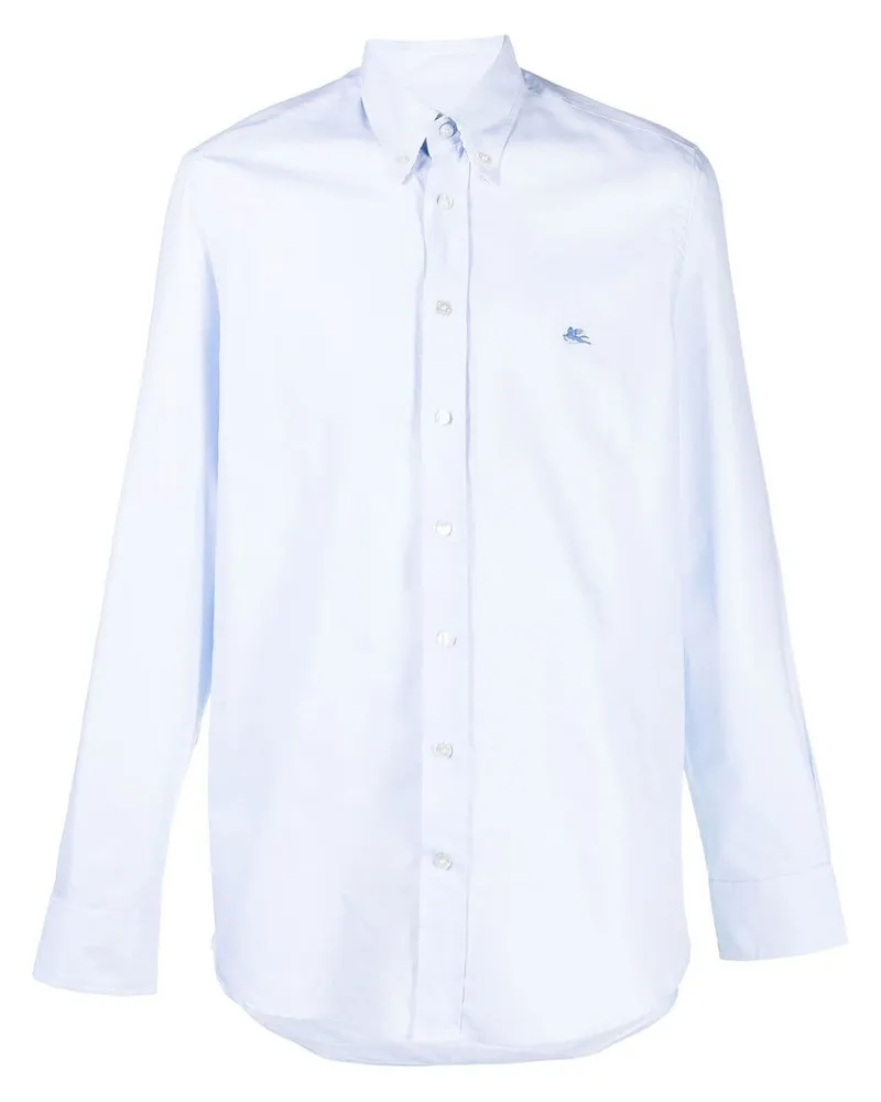 Etro Button-down-Hemd mit Logo-Stickerei - Blau Blau