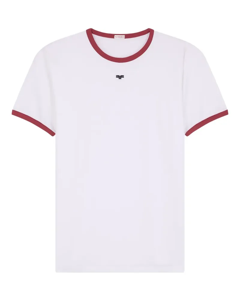 FURSAC T-Shirt mit Kontrastbesatz - Weiß Weiß