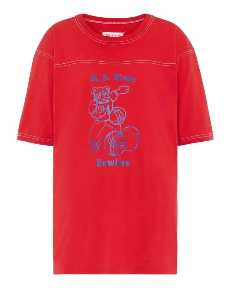 Maison Margiela T-Shirt mit grafischem Print - Rot Rot