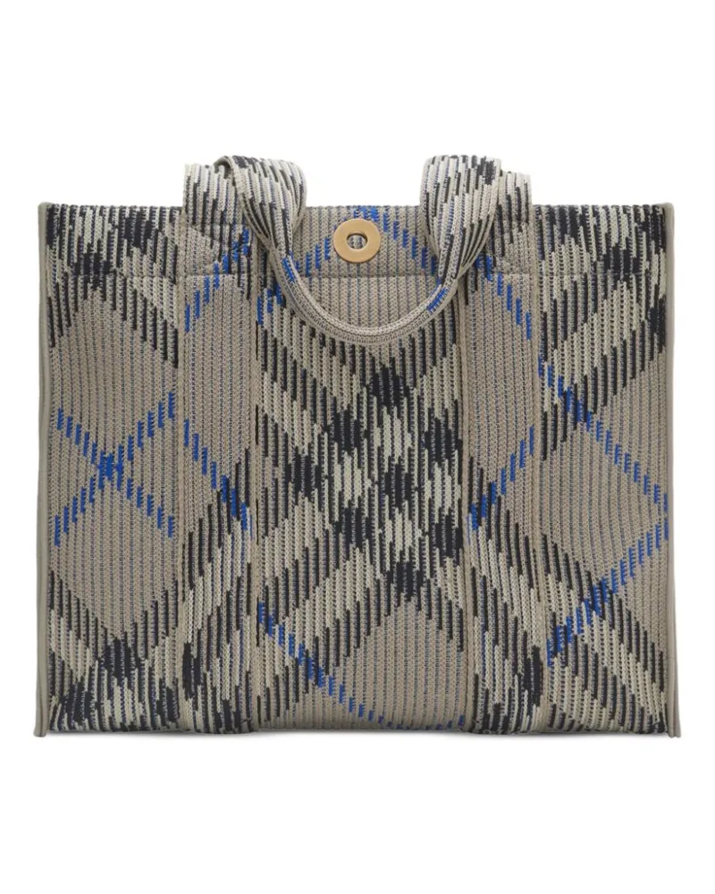 Burberry Kleine Tote Bag mit Check - Grau Grau