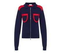 Cardigan mit Reißverschlusskragen - Blau