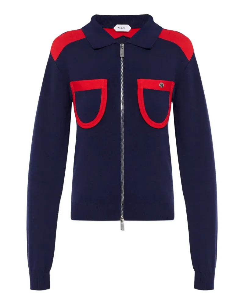 Versace Cardigan mit Reißverschlusskragen - Blau Blau