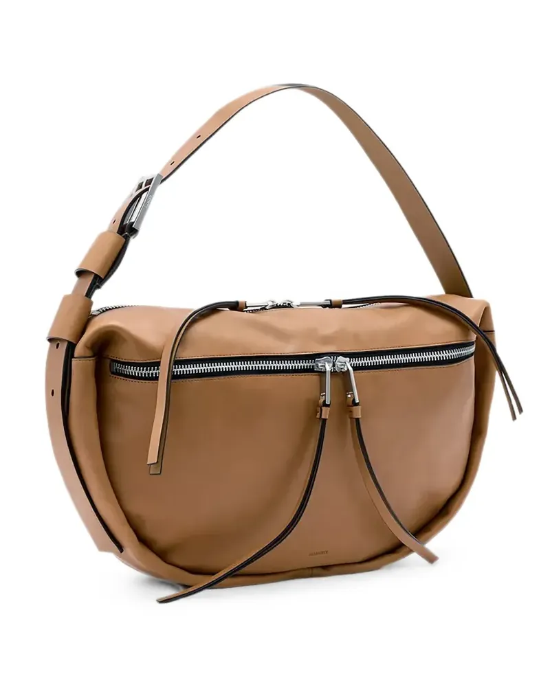 AllSaints Noemie zip-detail tote bag - Braun Braun
