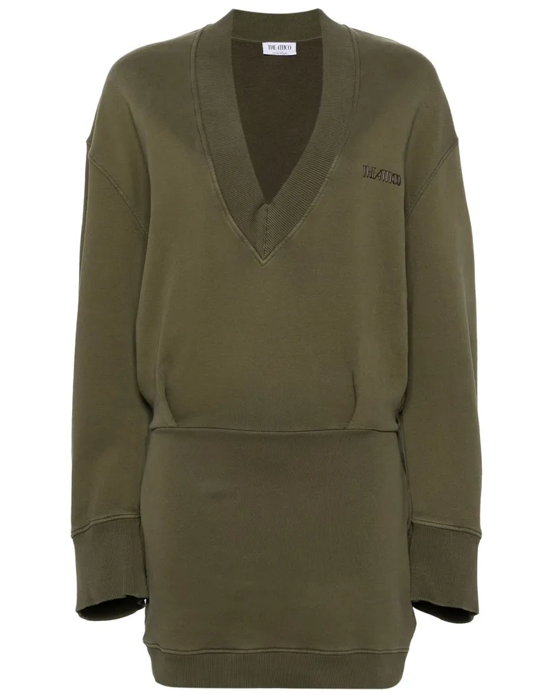 ATTICO Minikleid mit Logo - Grün Grün