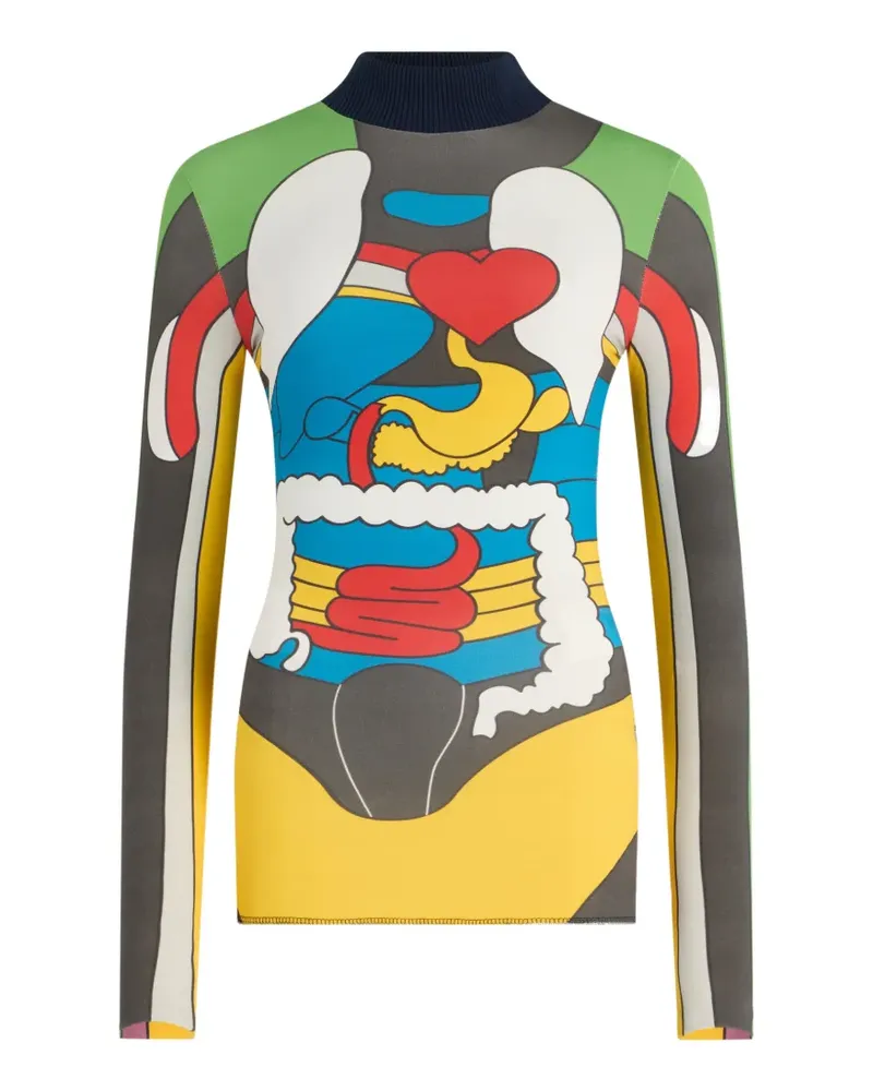 Jean Paul Gaultier Langarmshirt mit Print - Grau Grau