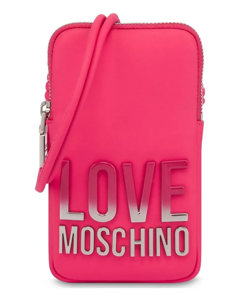 Moschino Handyhülle mit Logo-Schild - Rosa Rosa