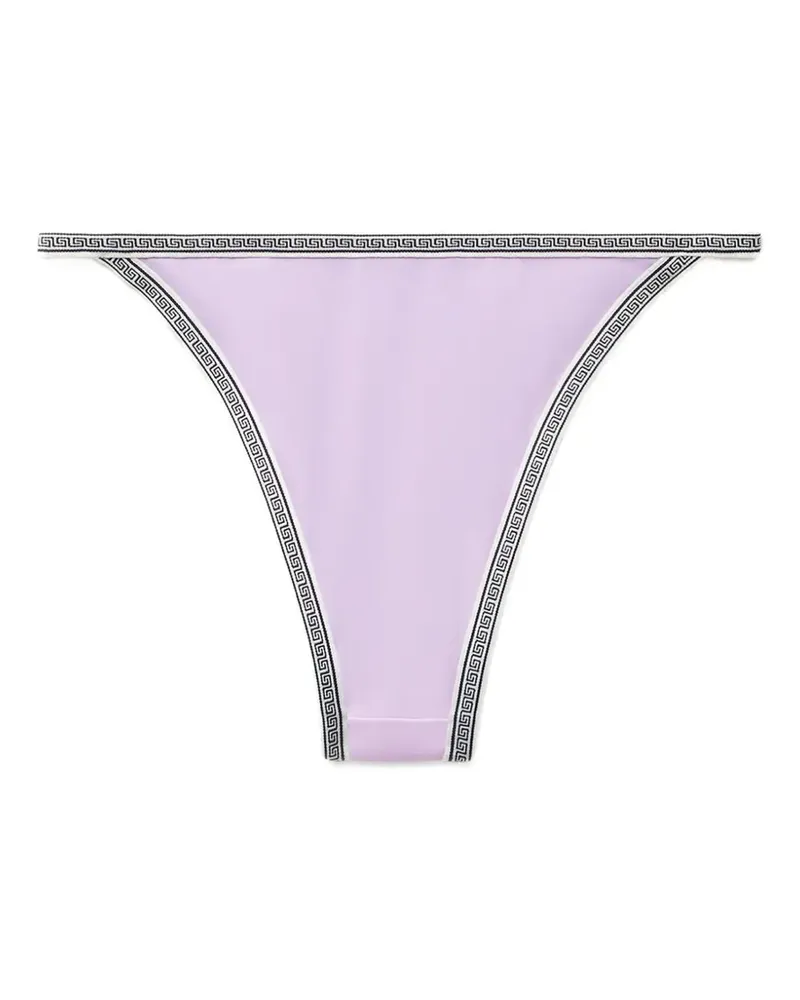 Versace Gestricktes Bikinihöschen mit Logo - Violett Violett