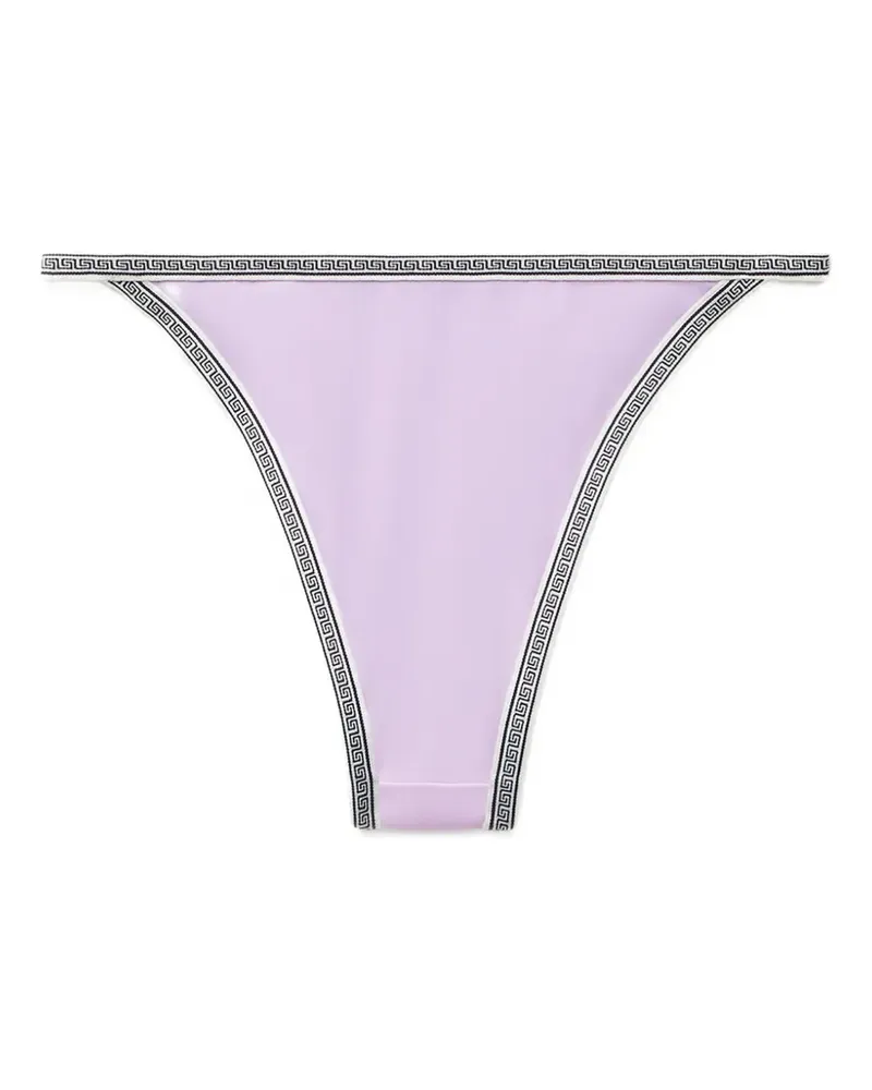 Versace Gestricktes Bikinihöschen mit Logo - Violett Violett