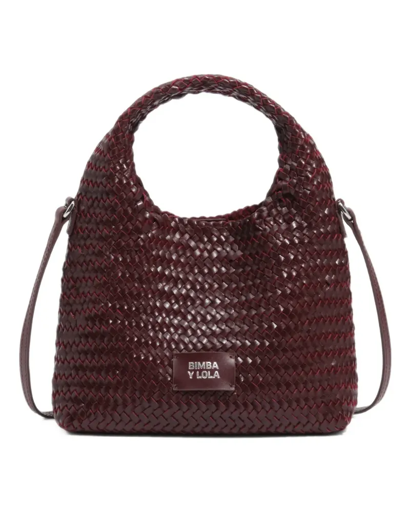 BIMBA Y LOLA Kleine bordeauxfarbene Papiertasche mit Falten - Rot Rot
