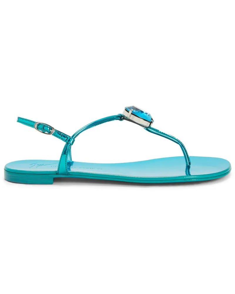 Giuseppe Zanotti Pantoletten in Metallic-Optik - Blau Blau