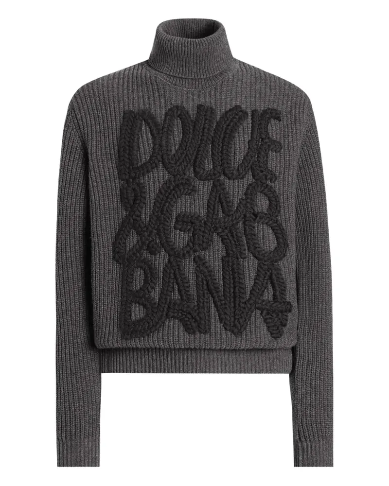 Dolce & Gabbana Gerippter Rollkragenpullover - Grau Grau