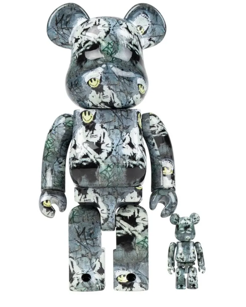 Medicom Toy Riot Cop BE@RBRICK 100% und 400% Figuren-Set Grau