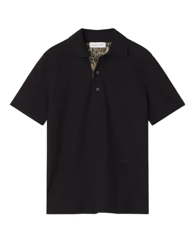 Lanvin polo shirt in pique cotton - Schwarz Schwarz